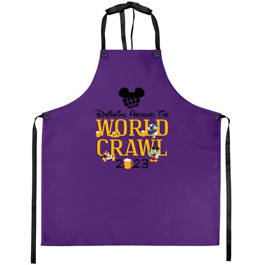 Drinking Around The World Crawl 2023 Aprons/Epcot Center Aprons/Drinking Around The World/Disney Trip Aprons/Mickey Drinking Disney O-07022323