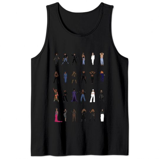 Janet Jackson Illustrated Short-sleeve Tank Tops