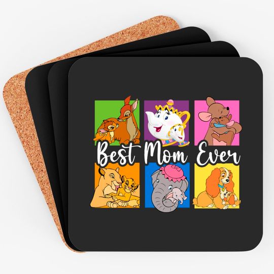Disney Best Mom Ever Comfort Colors Coasters, Disney Mother Day Coasters