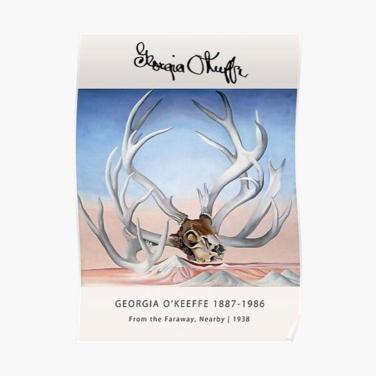 Georgia O'Keeffe Exhibition 1986 Premium Matte Vertical Poster