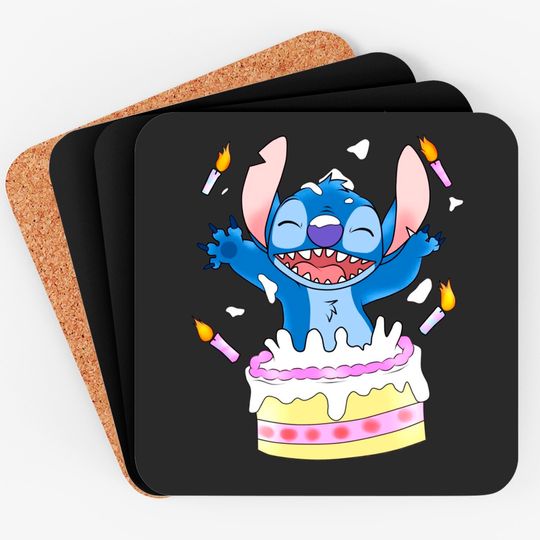 Disney Lilo Stitch Birthday Girl Coasters, Stitch Birthday Coasters, Birthday Boy Girl Coasters