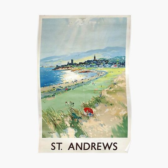 Discover St Andrews vintage travel poster Premium Matte Vertical Poster
