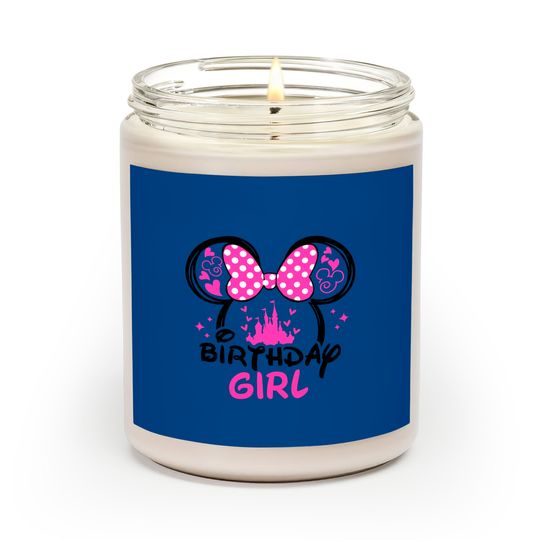 Disney mouse birthday girl Scented Candles, Disney Family and couple Scented Candles, Disney youth and toddler Scented Candles, Minnie birthday girl