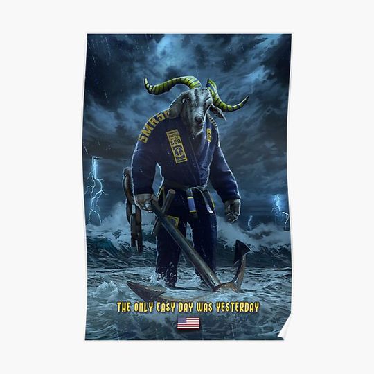 Navy Goat Premium Matte Vertical Poster