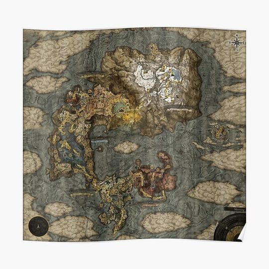 Elden Ring map Original Hi-res Poster