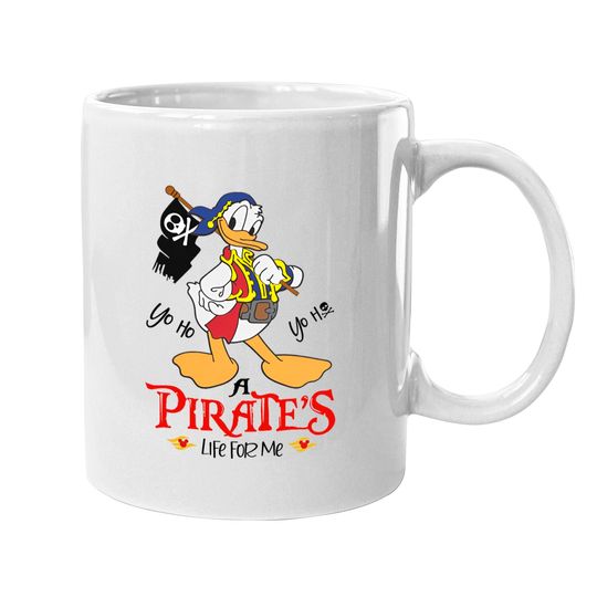 Vintage Donald Duck Pirates Comfort Colors Mugs, Disneyworld Mugs