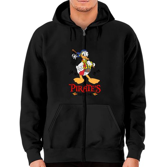 Vintage Donald Duck Pirates Comfort Colors Zip Hoodies, Disneyworld Zip Hoodies