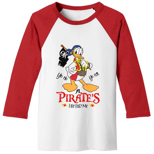 Vintage Donald Duck Pirates Comfort Colors Baseball Tees, Disneyworld Baseball Tees