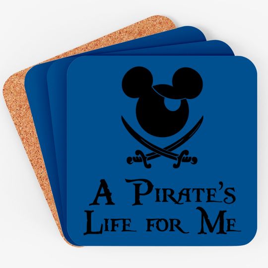 Mickey pirate's life for me Coasters, Disney cruise Coasters for women, Disney pirate Coasters, Mickey cruise Coasters, unisex fit,