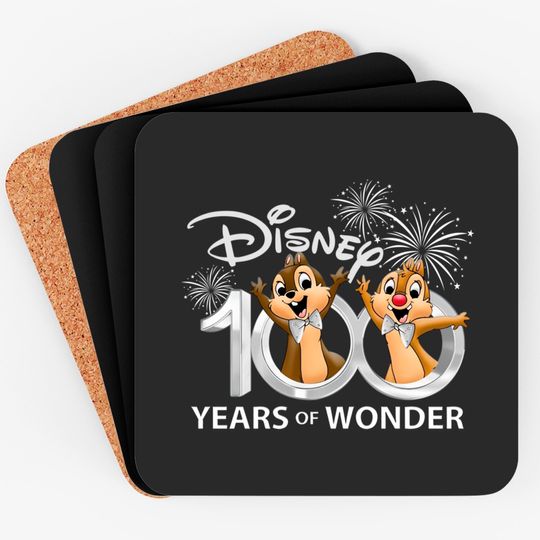 Chip and Dale Disney 100th Anniversary Coasters, Disney 100 Years Of Wonder Coasters