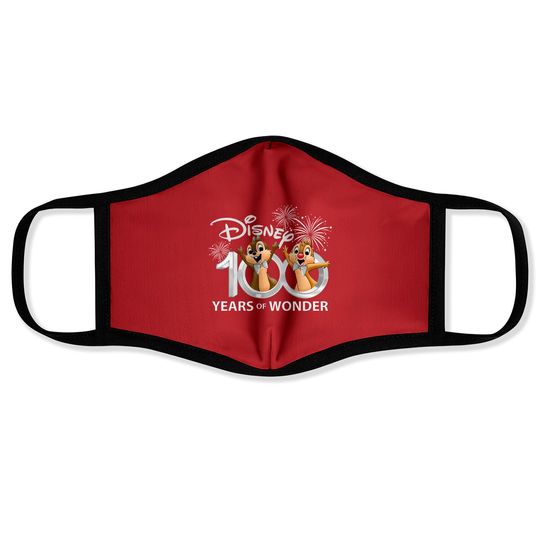 Chip and Dale Disney 100th Anniversary Face Masks, Disney 100 Years Of Wonder Face Masks