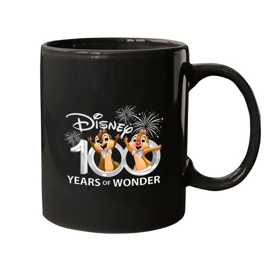 Chip and Dale Disney 100th Anniversary Mugs, Disney 100 Years Of Wonder Mugs