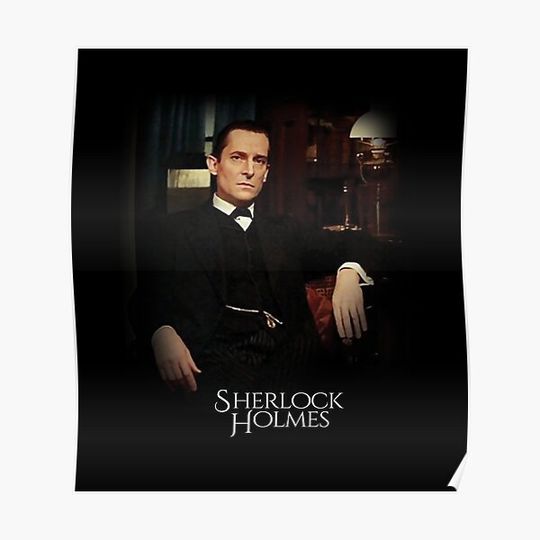 Discover Sherlock Holmes Jeremy Brett - By The Lamplight Premium Matte Vertical Poster
