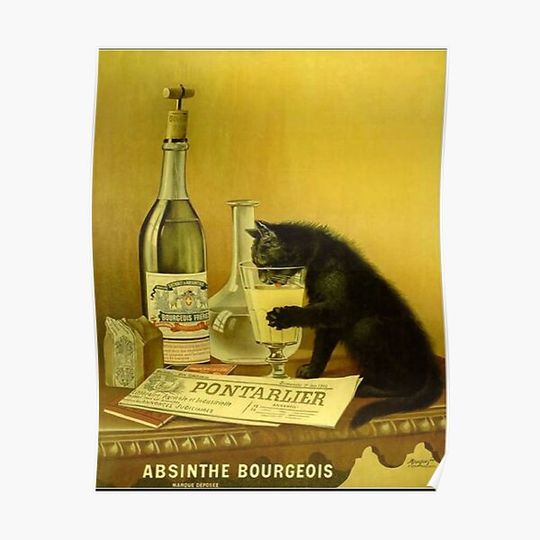 Discover Black Cats Absinthe bourgeois Poster Poster Premium Matte Vertical Poster