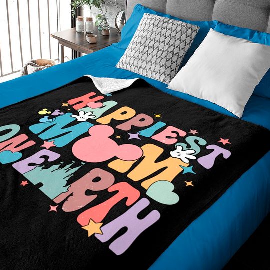 Disney Happiest Mom On Earth Baby Blankets, Disney Mother's Day Baby Blankets, Happy Mom Baby Blankets, Disney Trip Baby Blankets