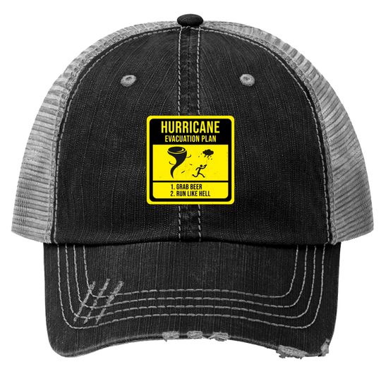 Hurricane Evacuation Plan Funny Grab A Beer And Trucker Hats