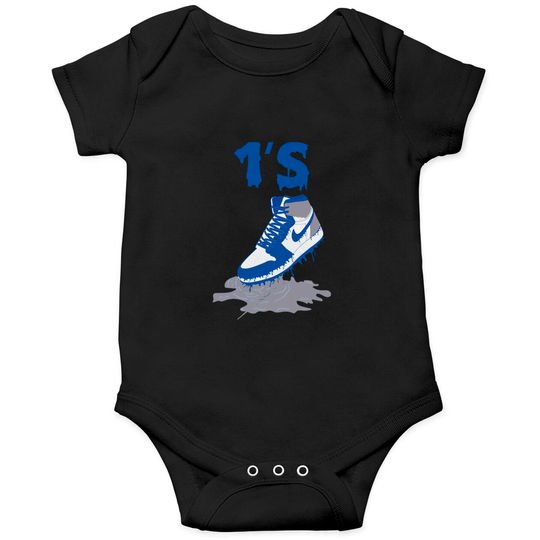 Discover Shoe Dripping Onesies to Match Jordan Retro 1 True Blue, Retro 1 True Blue Onesies