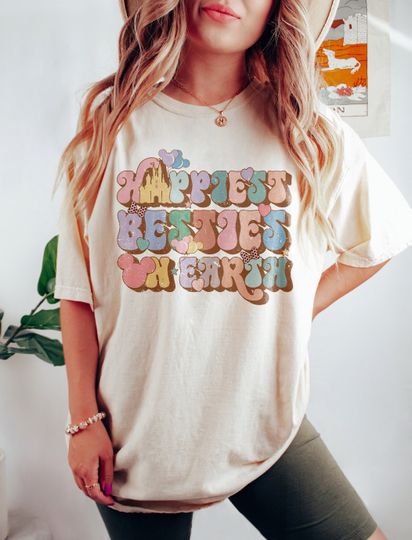 Retro Happiest Besties On Earth Shirt, Disney Besties Shirt, Disney Balloon, Disney Group Shirt, Disney trip