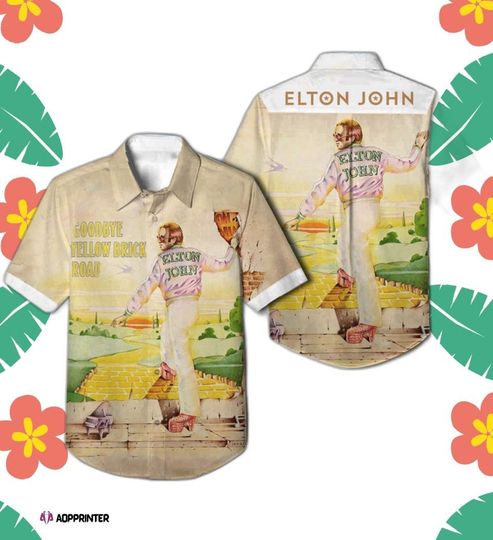 Elton John Goodbye Yellow Brick Road Album Hawaiian Shirt Summer Aloha Shirt