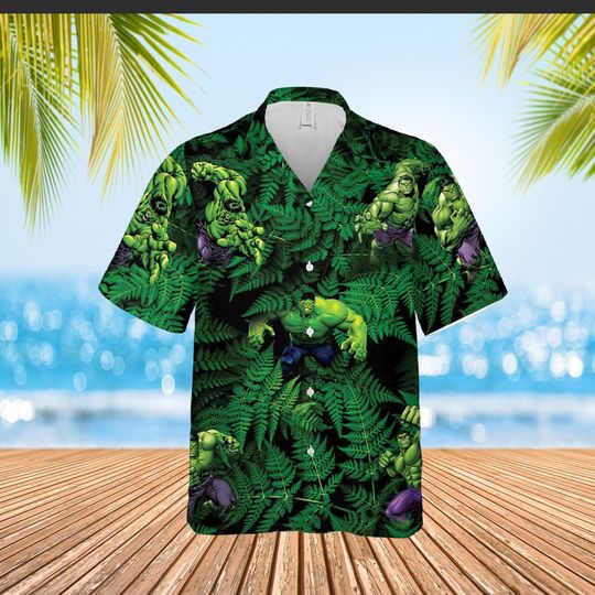 Hulk Hawaiian Shirt, The Incredible Hulk Summer Button