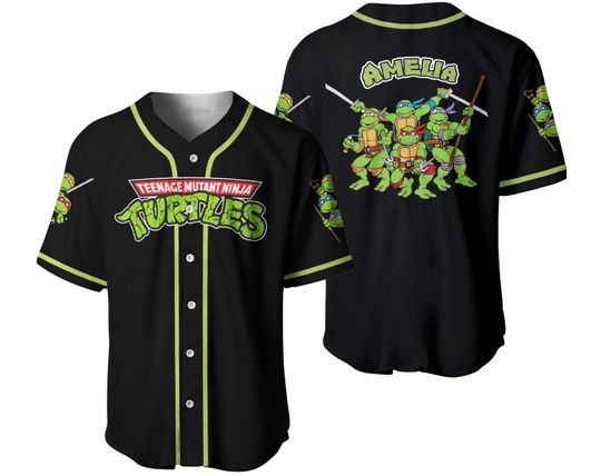 Custom Name Teenage Mutant Ninja Turtles Baseball Jersey