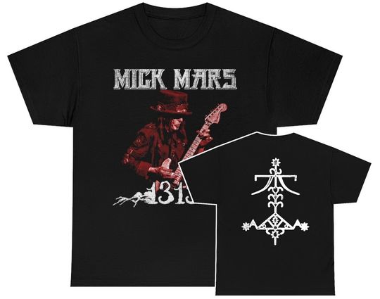 Mick Mars of Motley Crue 1313 With Logo On Back Double Sided Shirt