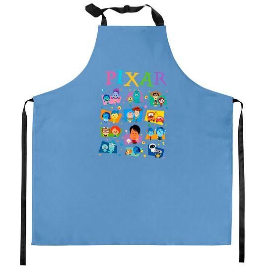 Disney Pixar Movie Icons Kitchen Aprons, Pixar Pier Kitchen Aprons, Disney Matching Family Vacation Kitchen Aprons, Disneyland Kitchen Aprons