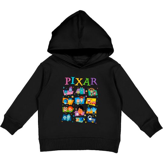 Disney Pixar Movie Icons Kids Pullover Hoodies, Pixar Pier Kids Pullover Hoodies, Disney Matching Family Vacation Kids Pullover Hoodies, Disneyland Kids Pullover Hoodies
