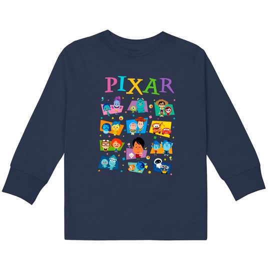 Disney Pixar Movie Icons Kids Long Sleeve T-Shirts, Pixar Pier Kids Long Sleeve T-Shirts, Disney Matching Family Vacation Kids Long Sleeve T-Shirts, Disneyland Kids Long Sleeve T-Shirts
