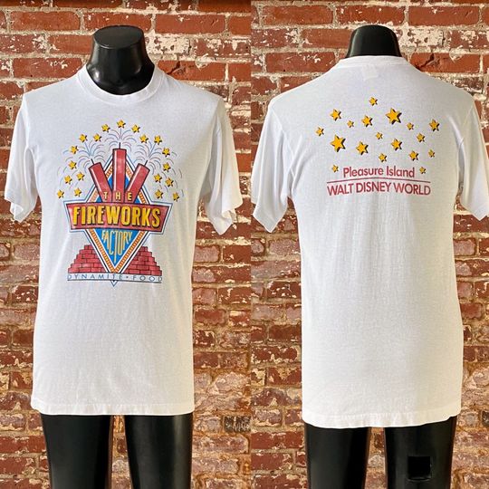90s The Fireworks Factory Pleasure Island Disney World Souvenir Tee 1990s