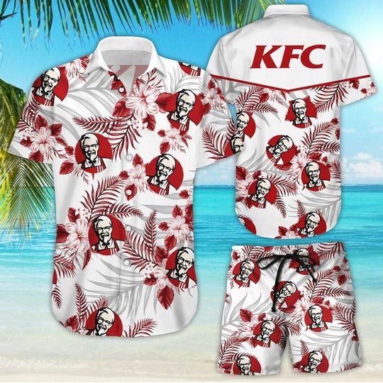 KFC Tropical Flower Aloha Hawaiian Shirts