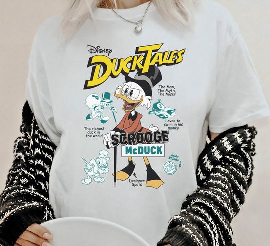 Disney Duck Tales Scrooge McDuck Comic Cover T-Shirt, Animal Kingdom, Family Matching Tee Disneyland Trip