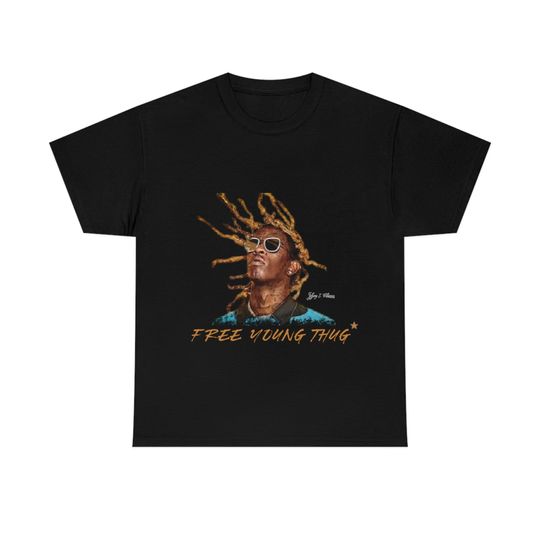 Free Young Thug, Hesavy Cotton Tee, Unisex, Men, Women,