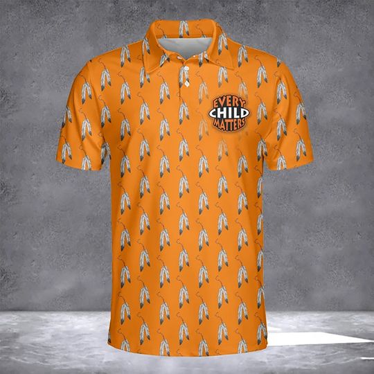 Every Child Matters Feathers Orange Day Polo Shirt