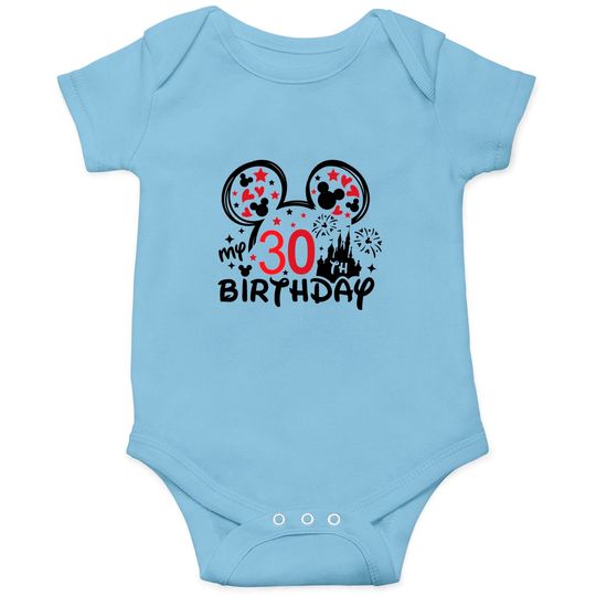 30th Birthday Onesies, Disney Squad, Minnie Mickey Birthday Squad Onesies