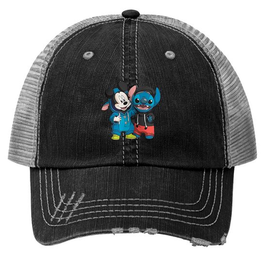 Disney Mickey and Stitch Trucker Hats, Stitch Trucker Hats, Lilo Stitch Trucker Hats