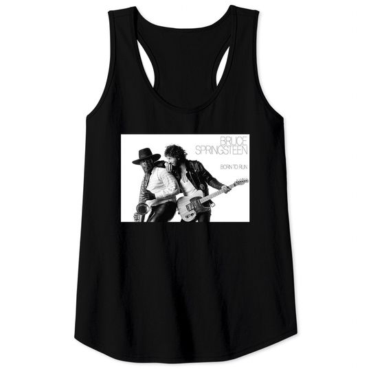 Springsteens Born To Run Black And White Poster Tank Tops