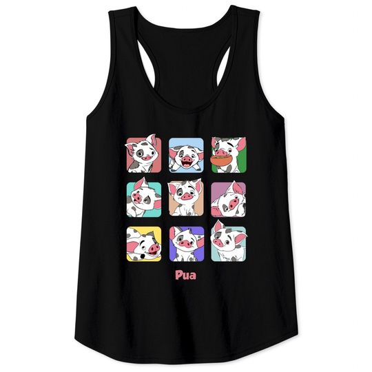 Disney Pua Pig Moods Tank Tops, Disney Moana Pua Portrait Tank Tops