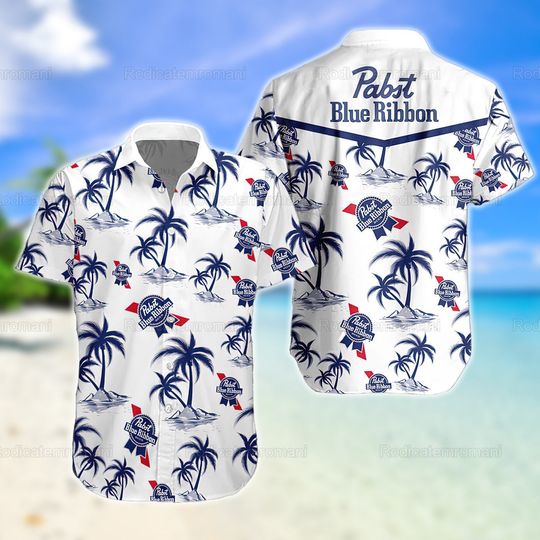 Pabst Blue Ribbon Hawaiian Shirt
