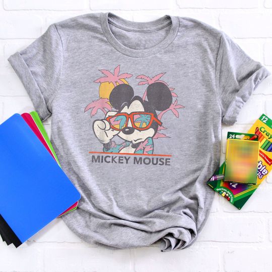 Mickey And Friends Mickey Mouse Tropical Portrait Vintage T-Shirt, Disney Shirt, Vintage T-Shirt