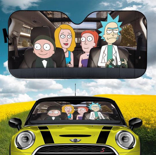 Rick And Rickandmorty Car Sunshade, Rick Rickandmorty Car Decoration