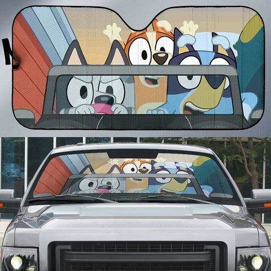 BlueyDad Car Sun Shade, Funny BlueyDad Sunshade, BlueyDad Car Decoration