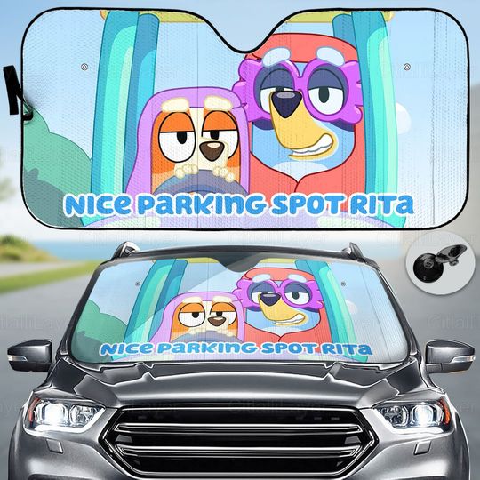 BlueyDad Auto Sunshade Car, Cartoon Auto Sunshad, BlueyDad Car Sunshade