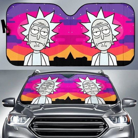Rick And Rickandmorty Car Sun Shade, Cartoon Car Sunshade