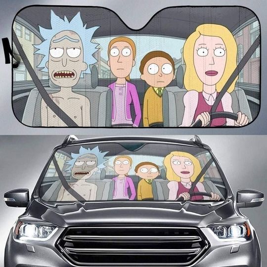 Rick Nake In Car Funny Rick & Rickandmorty Auto Sun Shade Car Windshield