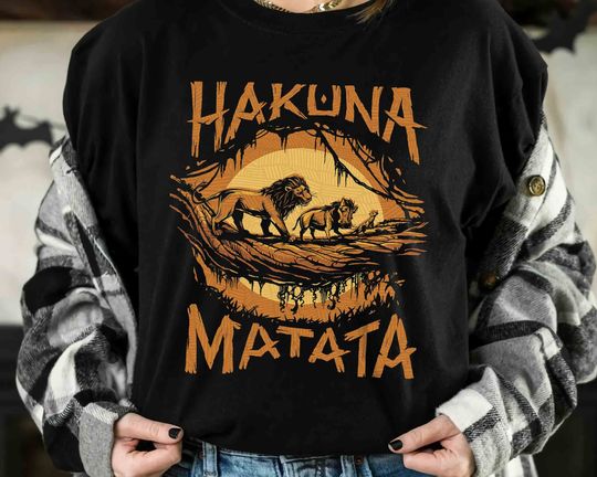 Disney Lion King Simba Timon Pumbaa Hakuna Matata Sunset Retro Shirt, Magic Kingdom T-shirt