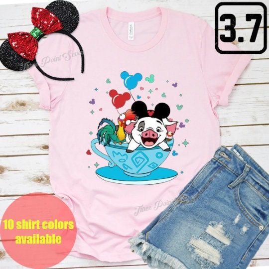 Moana Shirt Pua and Hei Hei, Disney Teacup Shirt, Disney Matching Shirt