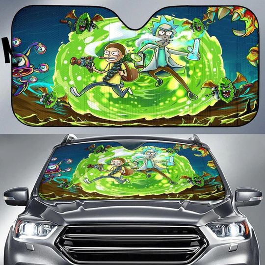 Rick & Rickandmorty Space Ship Cartoon Auto Sun