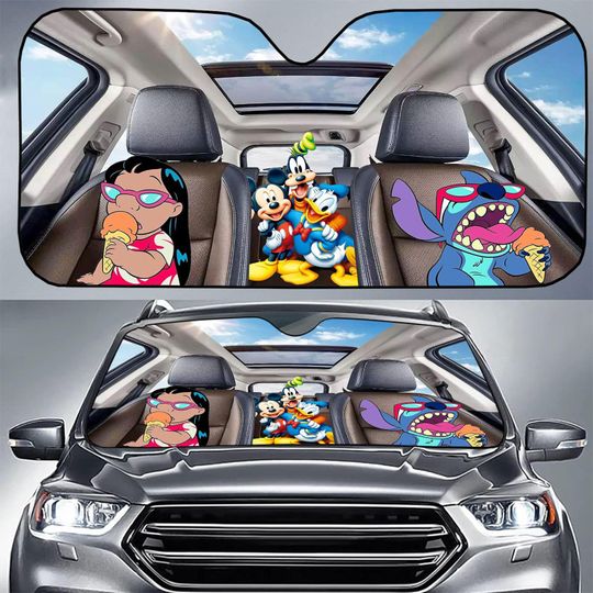 Lilo And Stitch 3D All Over Print Car Sun Shade