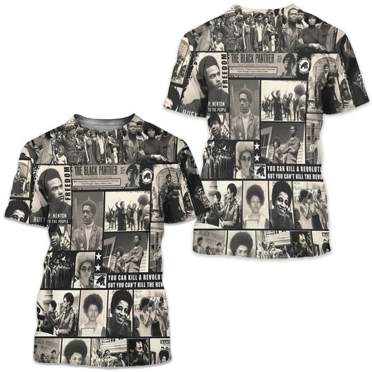 Discover Black History Month Polyester Shirt Black Panthers Huey Newton Bobby Seale Elbert Howard Angela